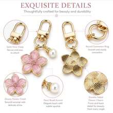 1/10pcs Alloy Cherry Blossom Flower Pendant Keychain, Bag/Wallet/Handbag Charm, Key Chain, Car Keychain, Couple Gift, Birthday, Christmas Gift - Sakura - View 2