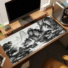 Chinese Style Landscape Mouse Pad, Big Tree Mountain Desktop Mat, Oversized Anime Gaming Keyboard Pad, Non-Slip Rubber Base, Extended Desktop Protective Mat, Suitable For Home Office - View 7