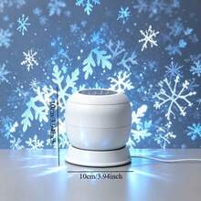 USB Christmas Snowflake Projection Light & Holiday Decorative Night Light, Flat 360° Rotating, Non-Slip Base, Stage Decoration, Equipped With Snowflake Pattern To Create Snowy Atmosphere-Easy Operation, Perfect Holiday Choice. Christmas, Halloween, Thanksgiving, Birthday Gift - Snowflake Projector Light - View 5