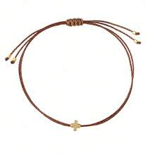 1PC Casual Minimalist Cross Pendant Bracelet, Adjustable Bracelet, Daily Wear, Birthday Gift, Baptism Gift - Multicolor - View 7