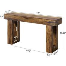 Mesas de Consola de 63 Pulgadas de Largo para Entrada, Mesa de Recibidor, Mesa de Sofá Grande detrás del Sofá, Mesa de Vestíbulo de Entrada de Madera, Mesa de Sofá de Consola Industrial para Sala de Estar, Mueble Decorativo Resistente para Recibidor y Sala - Marrón - Ver 3