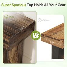 Mesas de Consola de 63 Pulgadas de Largo para Entrada, Mesa de Recibidor, Mesa de Sofá Grande detrás del Sofá, Mesa de Vestíbulo de Entrada de Madera, Mesa de Sofá de Consola Industrial para Sala de Estar, Mueble Decorativo Resistente para Recibidor y Sala - Marrón - Ver 8