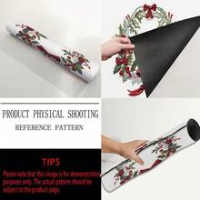 1件裝聖誕系列刺繡冬青蝴蝶結花環圖案咖啡吧墊,排水墊,咖啡機軟底矽藻土排水墊,軟橡膠排水墊,超吸水耐磨洗碗乾燥墊,適用於檯面餐廳廚房桌墊,戶外用餐桌裝飾,居家廚房用品,檯面裝飾墊 - 彩色 - 查看 9