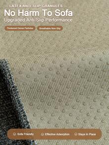 1PC Solid Chenille Sofa Cushion Cover, All Season Use, Non-Slip Backing, Scratch-Resistant Pet Friendly Couch Protector For 1/2/3/4 Seater & L-Shaped Sofa, Machine Washable Soft Sofa Mat For Home Decoration - Dark Grey - View 5