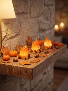 1/10pcs Mini Resin Campfire Figurines, Miniature Realistic Fire Decorations, Suitable For Christmas Village Scenes, Fairy Garden, Dollhouse, Micro Landscape, DIY Crafts, Desktop Display And Winter Holiday Scene Making Accessories - Multicolor - View 4