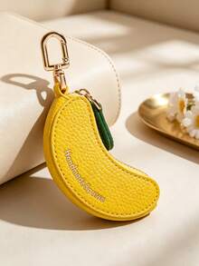 CHARM INFINITE Creative Banana Shaped Mini Coin Purse Keychain, Faux Leather Zipper Mini Storage Bag Pendant, Can Be Hung On Backpack, Handbag, Portable Carabiner Charm, Exquisite Christmas Surprise Gift For Women And Girls - Yellow - View 6