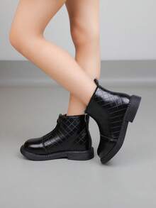 A Pair Of Unisex Autumn And Winter New Children's Shoes, Children's Boots, Soft Soled Boots, Versatile Boy's And Girl's Short Boots - Black - View 6