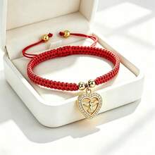 1Pc Hollow Heart Peace Dove Pendant Bracelet Crystal Rhinestone Charm Handwoven Rope Bangle For Women Couple Lucky Fashion Jewelry Gift - Love Pigeon - View 3