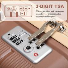 Lightweight PP Hard Shell Suitcase Luggage 20in Cabin Carry On 24in Medium Check In 28in Large Check In 3 Piece Set Spinner Wheels TSA Lock Travel - Brown - View 8