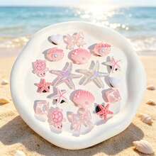 18pcs Pink Starfish Accessories, Pink Shell, Cute Turtle Shoe Charms For Clogs With Holes - Pink - View 5