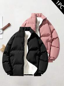 Women's Winter Outdoor Casual Padded Coat, Versatile Warm Coat - Black - View 4