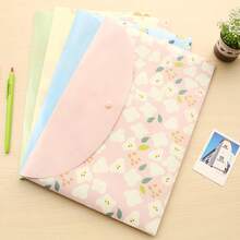 4PCS Waterproof Storage Bags, Cartoon Horizontal A4 Snap Button Document Folders, File Bags - Multiple Styles - View 1