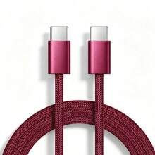 USB-C To Type-C Fast Charging Data Cable, Compatible With Phone 17/16/15/Pro/Pro Max/And Other Android Phones, Supports 60W~18W Fast Charging, Suitable For Indoor/Outdoor/Travel And Car Use - Redwood - View 6
