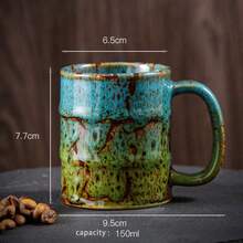 Vintage 150ml Coffee Cup & Tea Cup Dual Use, Colorful Gradient Creative Water Cup, Suitable For Home And Office Tea & Coffee Drinking, Unique Housewarming & Birthday Gift - Multicolor - View 8