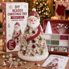 1 Set DIY Beaded Christmas Tree Handmade Kit, Includes Complete Beads And Pendant Accessories, Suitable For Beginners Desktop Christmas Tree Decoration, Holiday Handmade Hanging Ornament Set, Applicable For Home Party And Christmas Gift - Multicolor - View 2