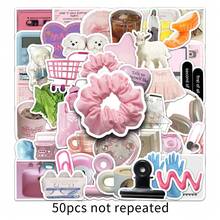 50pcs Korean Ins Style Fresh Aesthetic Stickers, Creative Personalized Cross-Border Stickers For Journal, Water Bottle, Phone, Computer Decoration - Multicolor - View 6