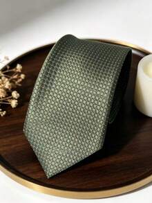 1 buah dasi modis kelas atas yang cocok untuk acara bisnis kasual. - Olive Green - View 2