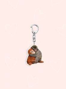 1 Set 2D Flat Popular Monkey Acrylic Keychain, Emotional Gift For Animal Lovers, Monkey Fist Bag Charm, Collectible Pendant - Multicolor - View 13
