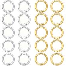 10/20/30 piezas Anillos de hebilla de resorte plano, anillos de metal para llaves, anillos de hebilla redondos, adecuados para llaveros, bolsas, carteras - Reemplazo de ganchos para llaveros, anillos para llaves DIY hechos a mano - 20 mm - Ver 2