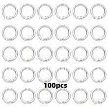 10/20/30 piezas Anillos de hebilla de resorte plano, anillos de metal para llaves, anillos de hebilla redondos, adecuados para llaveros, bolsas, carteras - Reemplazo de ganchos para llaveros, anillos para llaves DIY hechos a mano - 20 mm - Ver 21