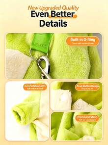 1pc Pet Supplies, Pet Autumn And Winter Dinosaur Costume, Suitable For Small Dogs, Cats, And Versatile For Festivals. - Green - View 8