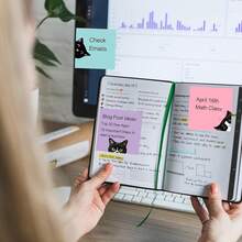 Cute Cat Sticky Notes Set, 3/6/12 Pads 90/180/360 Sheets, 7.62 X 7.62 Cm Colorful Self-Stick Memo Notes With Adorable Cat Designs For Office, School, Study, Journaling And Gifts - one-size - View 10