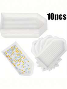 5/10pcs Plastic Diamond Painting Trays, Diamond Bead Sorting Trays, DIY Art Craft Diamond Painting Tool Accessories, Diamond Bead Organizer Trays - White - View 14