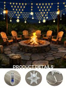 400CM/Triangle Mesh Lights, LED Outdoor Decorative Atmosphere Lights, Christmas Snowflake Ice Bar Lights, Fairy String Lights, 8 Modes, Optional Warm White/Colorful, USB Powered - Suitable For Decorating Garden, Roof, Terrace, Birthday Party And Holiday Party - M25-triangular Fishing Net - View 9