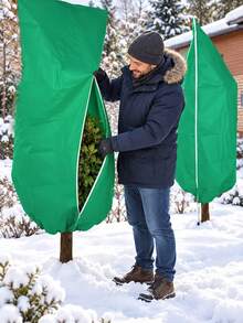 Multifunctional Plant Frost Cover, Multiple Sizes Available, Breathable, Washable And Reusable, Outdoor Green Plants Winter Low Temperature Frost Protection Cover, Thickened Gardening Frost Protection Fabric - Multicolor - View 2