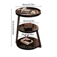 3-Tier Round Side Table, Multi-Layer Sofa Corner Small Coffee Table, Living Room Bedroom Side Storage Table, Multi Color Tabletop Optional - Multicolor - View 15