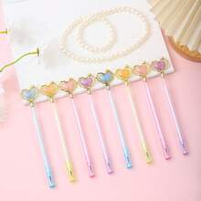 4PCS Heart-Shaped Beads Neutral Pens, Cute Highly Attractive Design Gift Pens, Signature Pens, Student Stationery - Multiple Styles - View 1