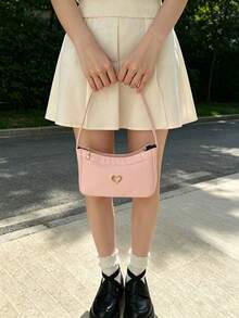 Sweet Heart Kids Underarm Bag, PU Fabric Girls One Shoulder Small Bag, Little Girls Versatile Handbag For Outings, Casual Accessory Bag - A - View 4