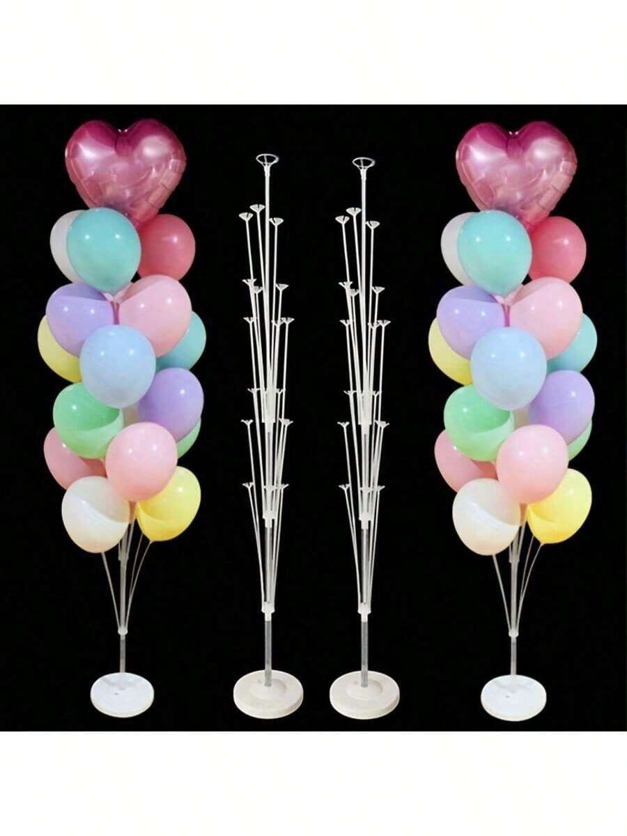 70/130/160cm Adjustable Balloon Column Stand Set, Reusable Balloon Rack With Sturdy Base And Support Rods, Easy Assembly, Suitable For Birthday, Wedding, Engagement, Anniversary, Summer And Christmas Celebration Party Decorations - Multicolor - View 1