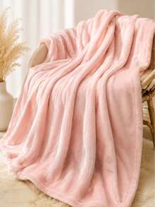 Solid Color Flannel Blanket 100% Polyester High Grammage High Density For Extra Comfort And Warmth - Baby Pink - View 11