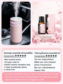 1 Set Black/White Car Humidifier With LED Ambient Light, USB Quiet Aromatherapy Humidifier, Suitable For Essential Oils (5 Fragrance Options), Applicable To Car, Office, Bedroom, Living Room, Study, Plant Room, Car Accessories Decoration, Set Includes 1 Humidifier And 1 Bottle Of Essential Oil, Suitable For All Car Models - A - View 18
