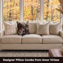 Amor Virisso Floral Pillow Covers 18x18 Set Of 2 Block Print Pillow Cover Neutral Boho Farmhouse Accent Striped Decorative Pillow Covers For Sofa Bed, - Brown - View 7