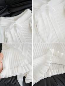 Autumn/Winter Off-Shoulder Cute Sweet Sexy Fuzzy Drawstring Silk Bow Long Sleeve Base Layer Sweater, Suitable For Outings, Shopping, Dates, Christmas, New Year - Pale Apricot Color - View 8