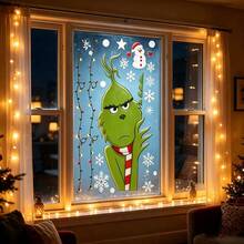 The Grinch 8pcs Christmas Static Window Stickers, Merry Grinchmas Holiday Static Decals, Glue-Free Reusable Glass Stickers For Christmas Home And Shop Window Holiday Decoration - Multicolor - View 2