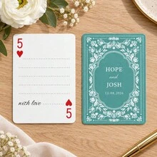 1pc Personalized Custom Name Date Wedding Poker Cards, Vintage Black Floral Back Playing Cards, Wedding Favor Gift For Couples, Party Game Home Decor - Multicolor - View 31