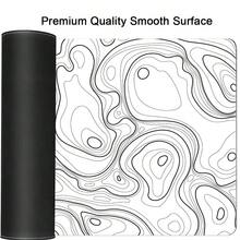 Black And White Mouse Pad, Topographic Map Large Gaming Mouse Pad - Extended Contour Mouse Pad, Laptop Keyboard Pad, With Non-Slip Rubber Base, Stitched Edge Soft Cloth Mouse Pad, For Home Office - View 6
