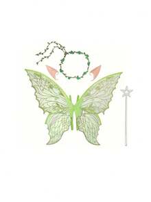 Colorful Laser Double-Layer Butterfly Wings Back Decor, Forest Style Fairy Wings Girl Birthday Party Photo Prop, Halloween Cosplay Fairy Angel Wings Accessory - View 18