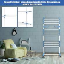 Telescopic Clothes Drying Racks - Blue - View 11