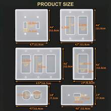 12pcs Light Switch Cover Silicone Mold Set (Mold & Mica Powder Set Combination), Standard Light Switch Cover Socket Resin Mold, DIY Switch Cover, Socket Bottom, Home Decor, Fun Home Decor, Atmospheric, Cute, Casual Life, Creative Gift - Multicolor - View 6