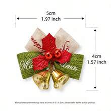 24pcs/12pcs/1pc-Christmas Bow Bell, Suitable For Christmas Tree Decoration, Gift Wrapping, Wedding, New Year Party DIY Crafts - Classic Small Ornament With Gold Pointed Bell - A - View 4