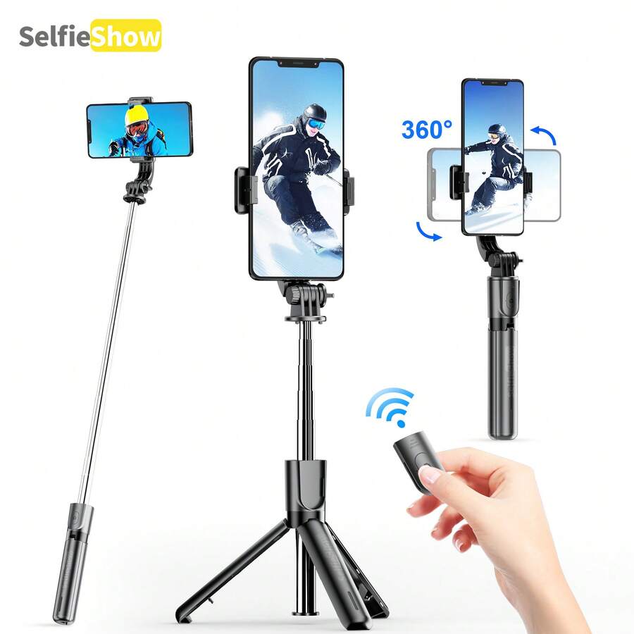 F01 Detachable Mobile Phone Selfie Stick Tripod, Extendable Monopod, Wireless Bluetooth Shutter, Suitable For Android And IOS - View 1