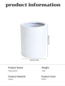 4/10 Pcs White Round Floral Box, Fresh Flower Packaging Small Box, Valentine's Day Fresh Flower Packaging Small Bucket, Handheld Flower Bucket Mini Hug Bucket - View 3