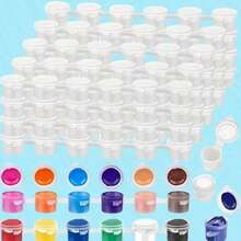 120pcs Empty Paint Boxes, Mini Acrylic Paint Jars With Lids, 6-Compartment (2/3/5ml) Empty Paint Storage Boxes, Portable Paint Containers Suitable For Student Art Painting - A - View 3