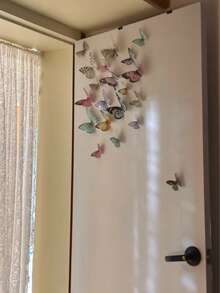 12pcs/1set 3D Realistic Butterfly Wall Stickers, Colorful Butterfly Decals, Children's Room Wall Decor - Multicolor - View 9