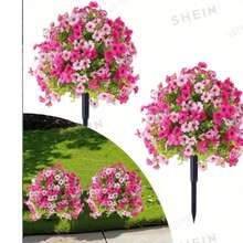 1pc Acrylic Artificial Daisy And Eucalyptus Flower Pattern Design Garden Stake, Suitable For Porch, Home, Patio, Balcony And Yard Decoration, Christmas Party Garden Decor - Multicolor - View 5