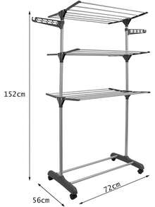 Telescopic Clothes Drying Racks - Blue - View 7
